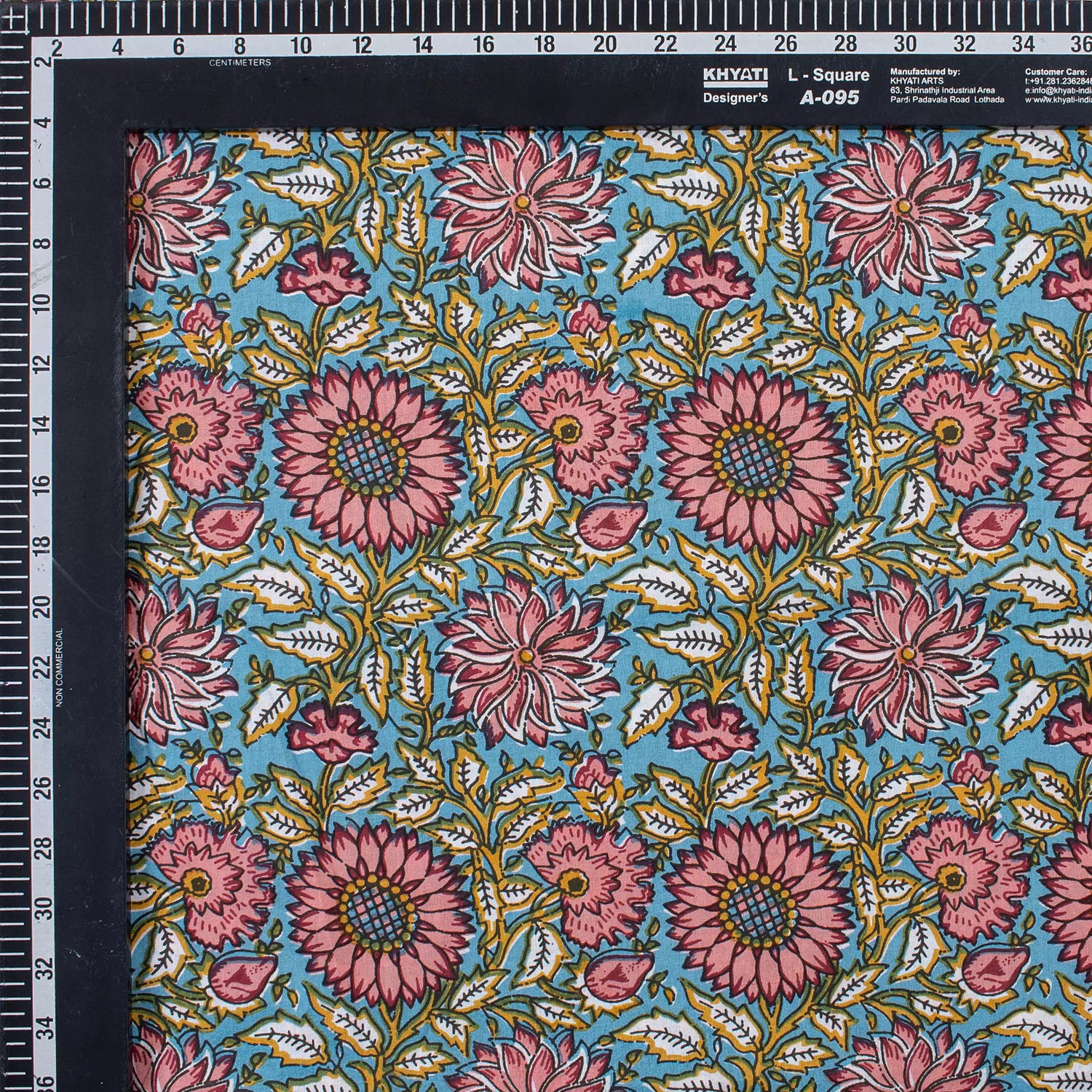 Online Sunflower Pure Cotton Hand Block Print Fabric