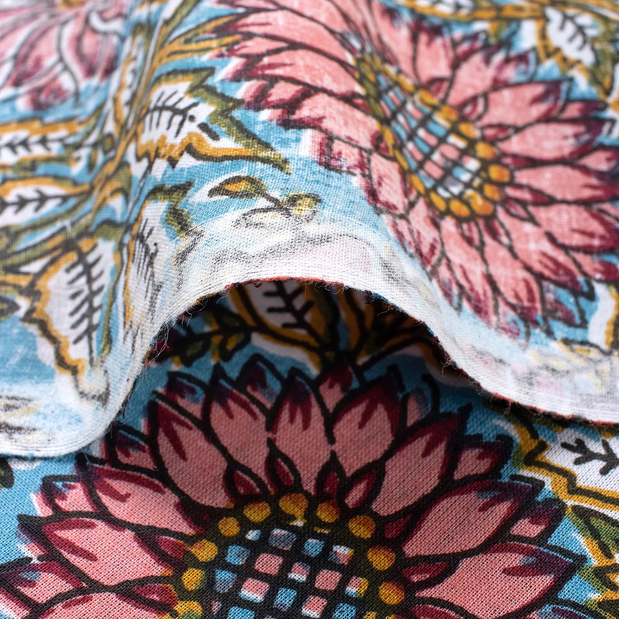 Online Sunflower Pure Cotton Hand Block Print Fabric