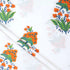 Premium Orange Floral Hand Block Print Fabric