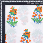Premium Orange Floral Hand Block Print Fabric
