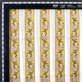 Yellow Stripe Hand Block Printed Indian Fabric