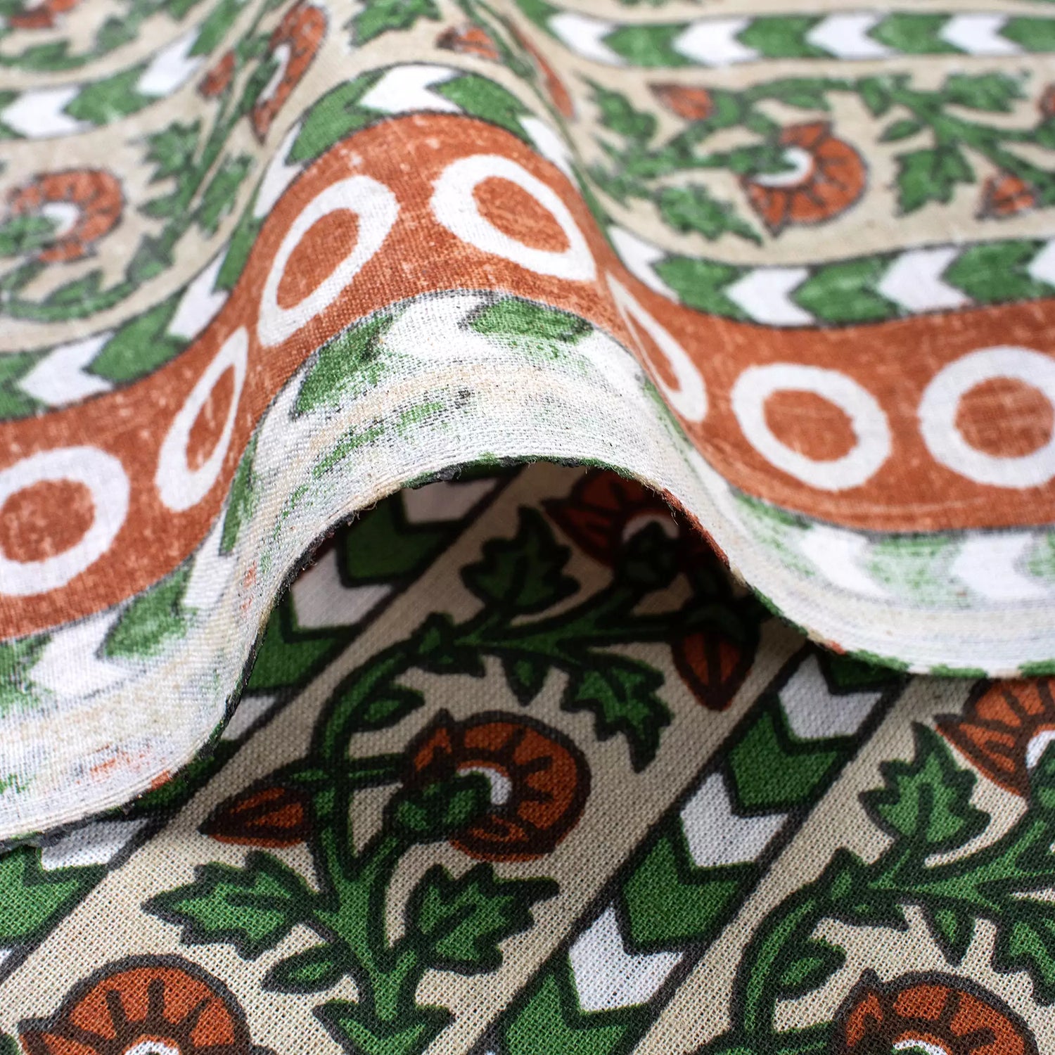 Stripe Indian Hand Block Print Fabric