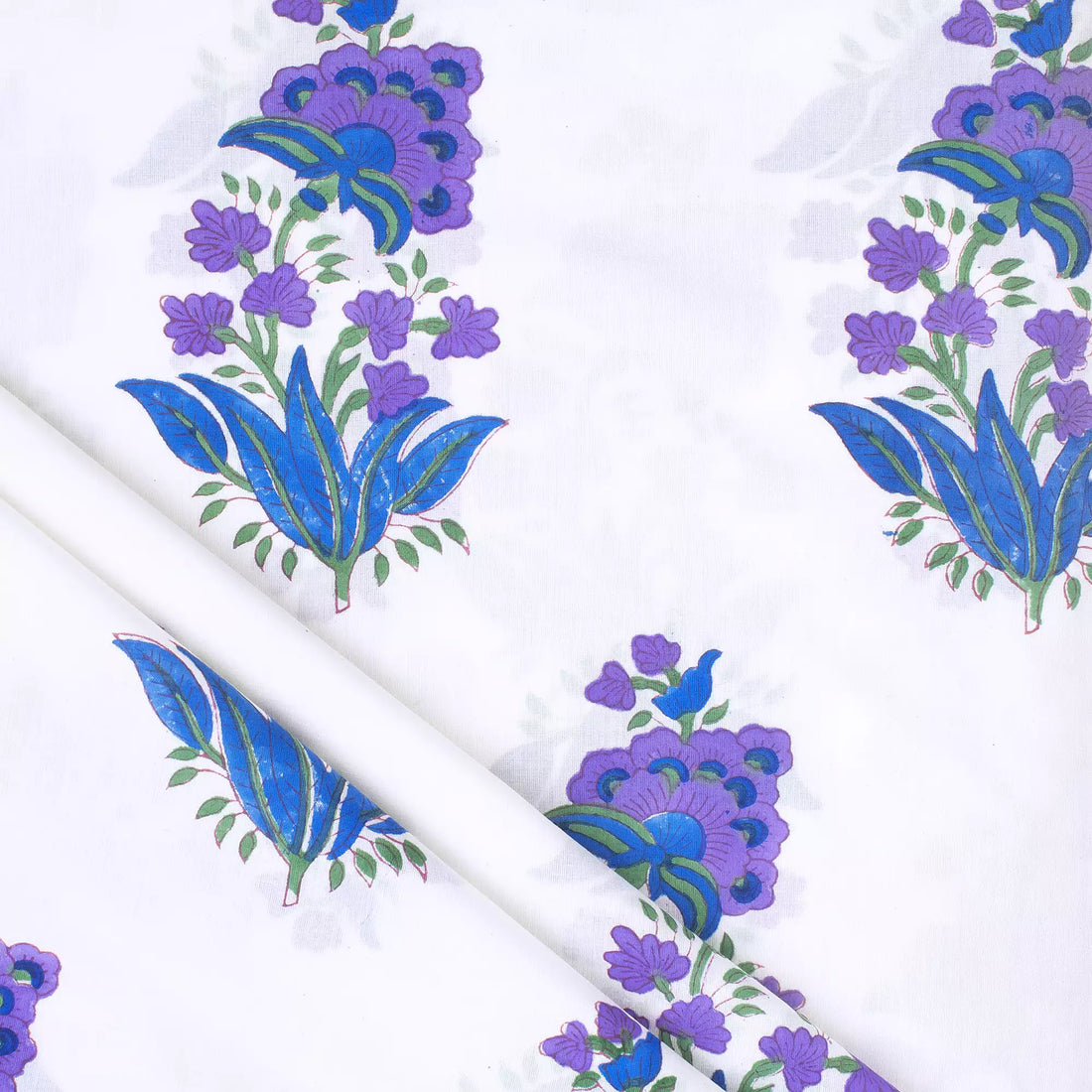 Organic Cotton Hand Block Printed Fabric for Dress Material