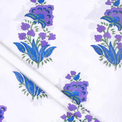 Organic Cotton Hand Block Printed Fabric for Dress Material