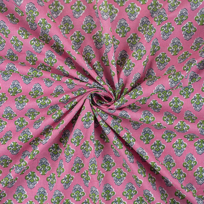 Attractive Floral Hand Block Print Fabric Online in India