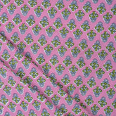 Hand Block Printed Organic Cotton Floral Fabric by Yard