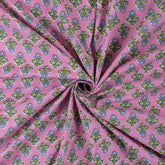 Hand Block Printed Organic Cotton Floral Fabric by Yard