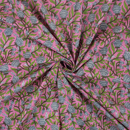 Multicolor Hand Block Printed Fabric for Kurta-Kurti