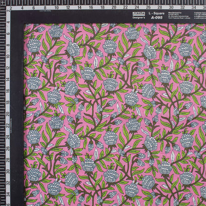 Multicolor Hand Block Printed Fabric for Kurta-Kurti