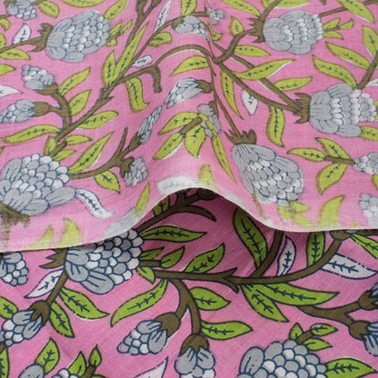 Multicolor Hand Block Printed Fabric for Kurta-Kurti