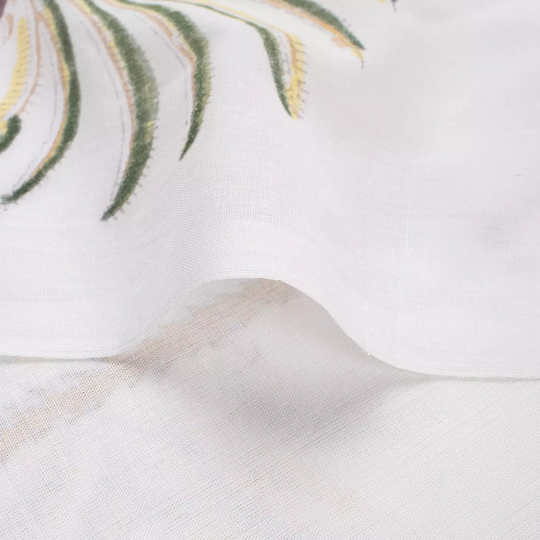 Green Palm Tree Hand Block Printed Fabric