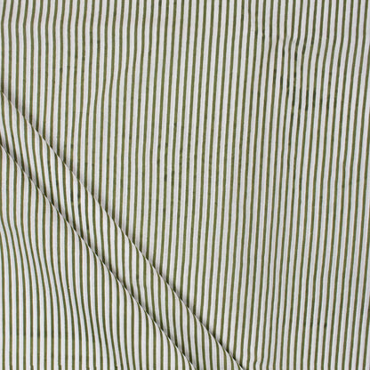 Green Stripe Hand Block Print Fabric Online