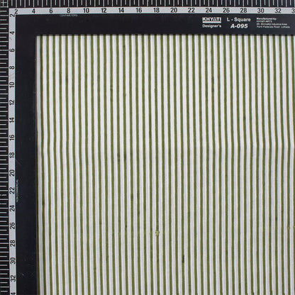 Green Stripe Hand Block Print Fabric Online