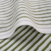 Green Stripe Hand Block Print Fabric Online