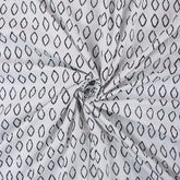 Geometric White Hand Block Print Fabric