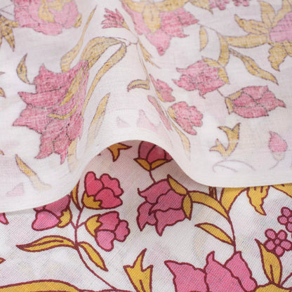 Indian Floral Hand Block Printed Fabric Online