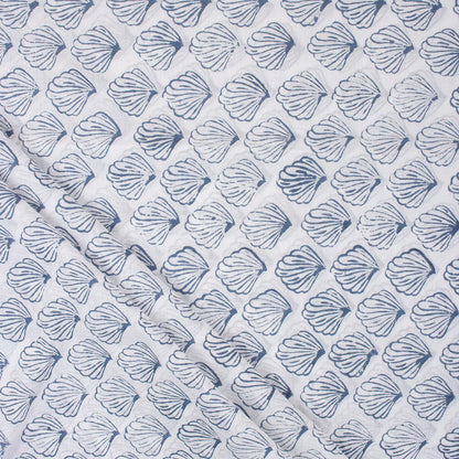 Blue Sea Cell Hand Block Printed Fabric Online