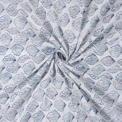 Blue Sea Cell Hand Block Printed Fabric Online