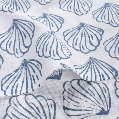Blue Sea Cell Hand Block Printed Fabric Online