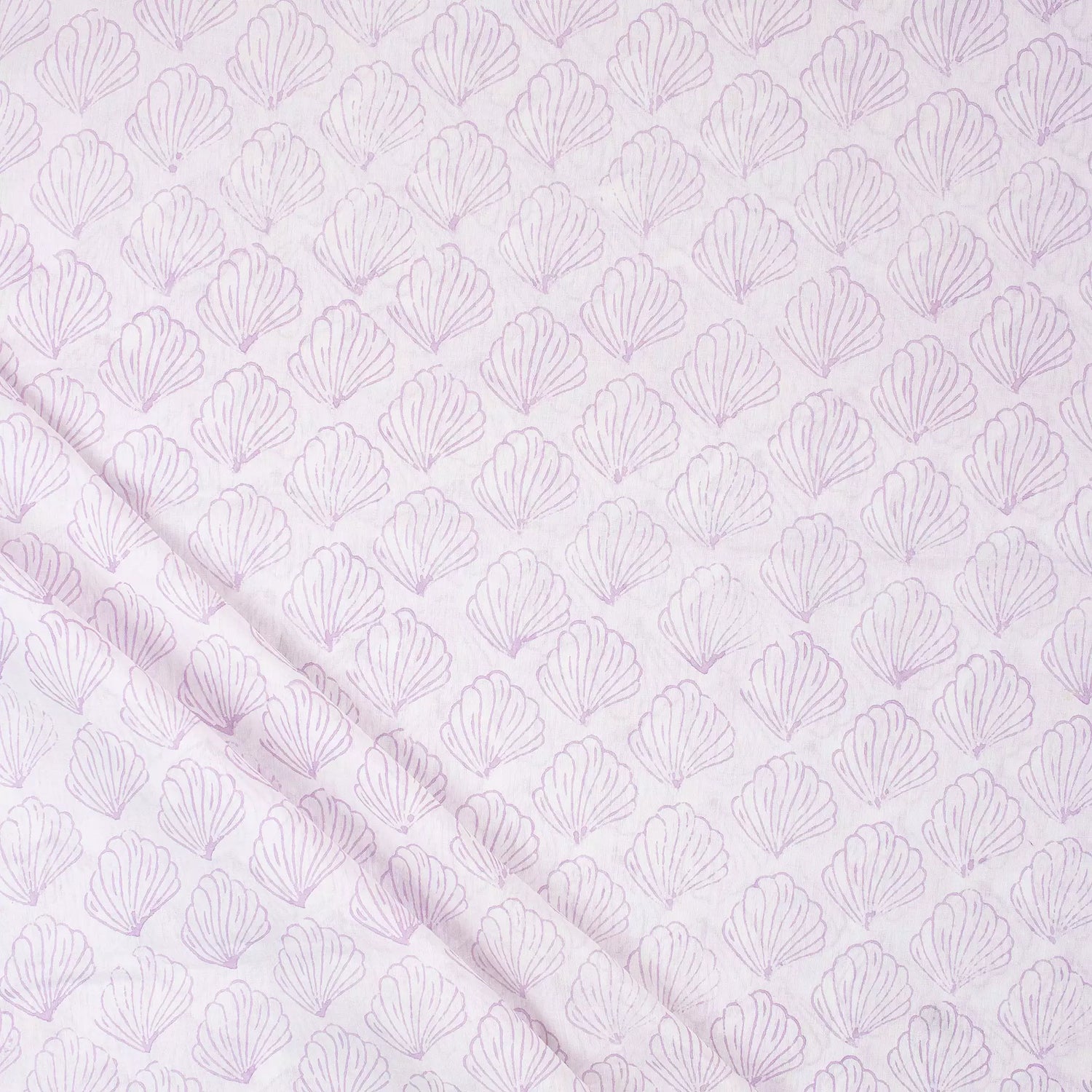 Purple Sea Cell Print Handmade Cotton Fabric