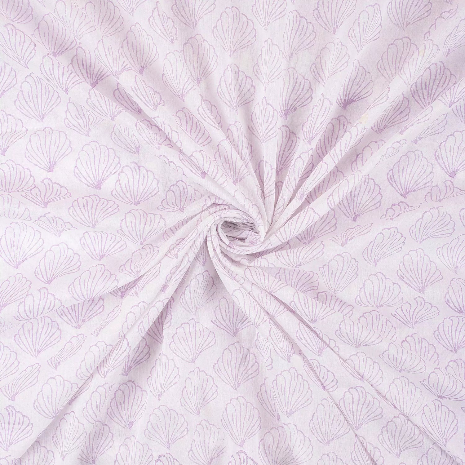 Purple Sea Cell Print Handmade Cotton Fabric