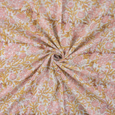 Hand Block Printed Floral Cotton Fabric