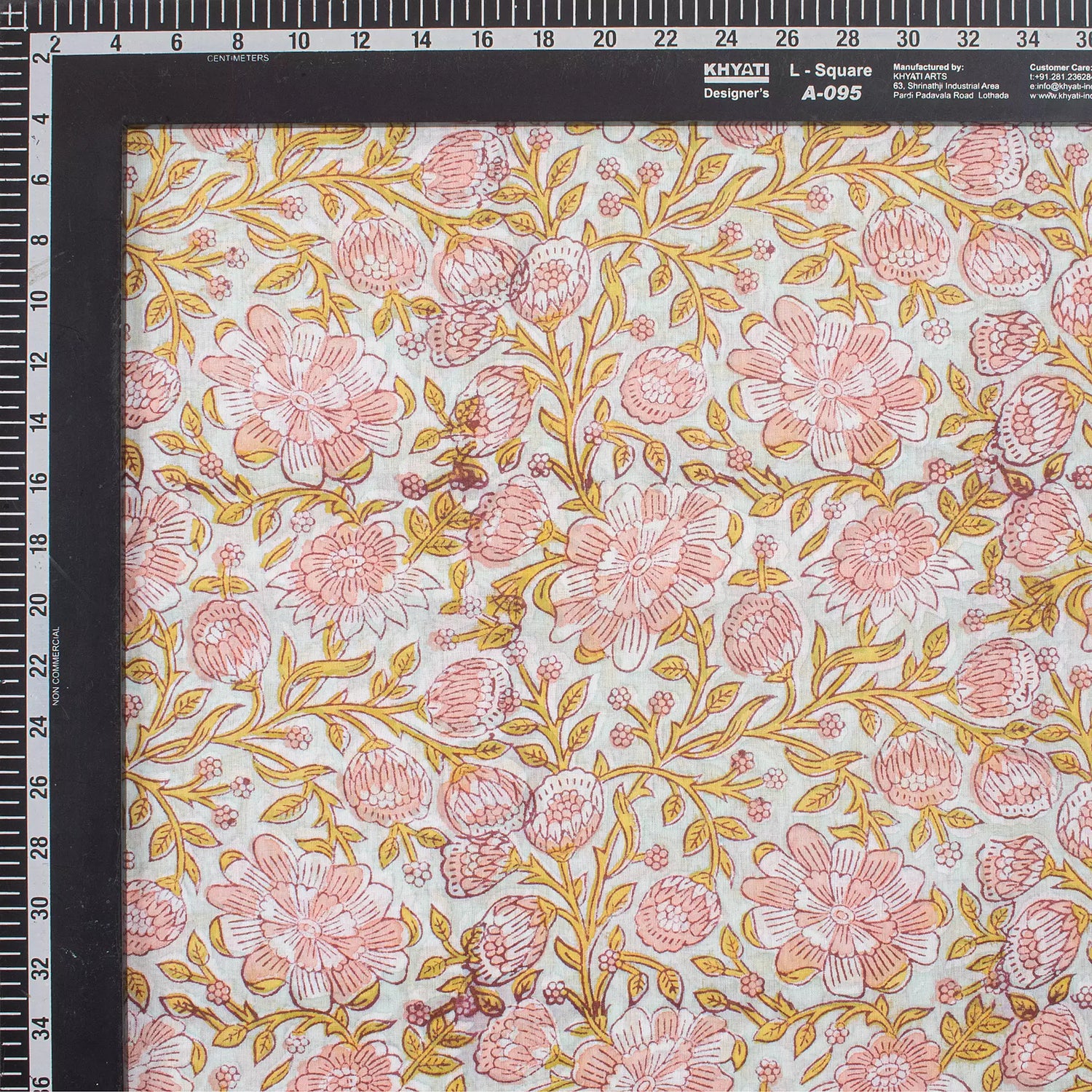 Hand Block Printed Floral Cotton Fabric