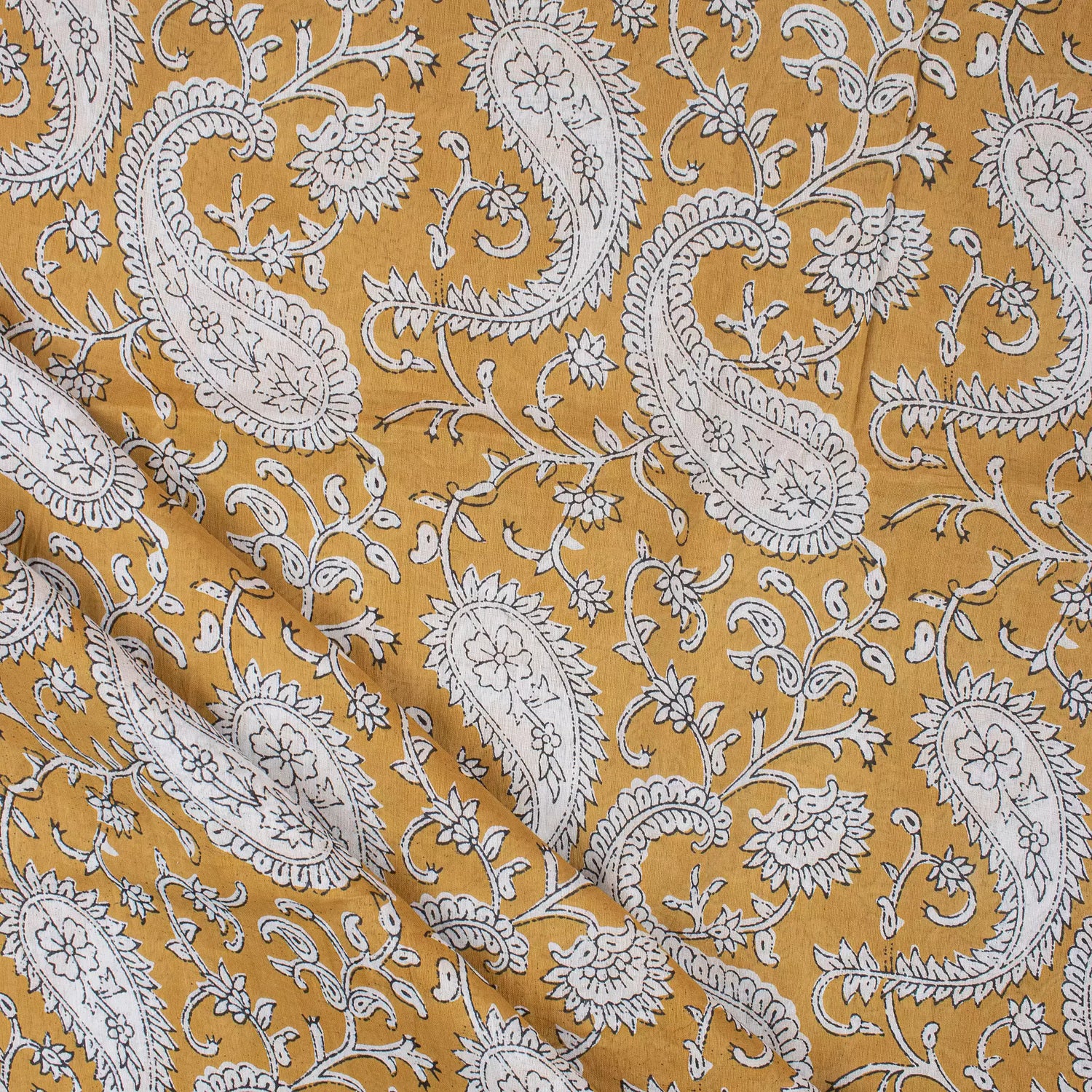 Paisley Hand Block Print Fabric for Dress Online