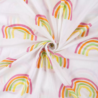 Rainbow Hand Block Printed Cotton Fabric