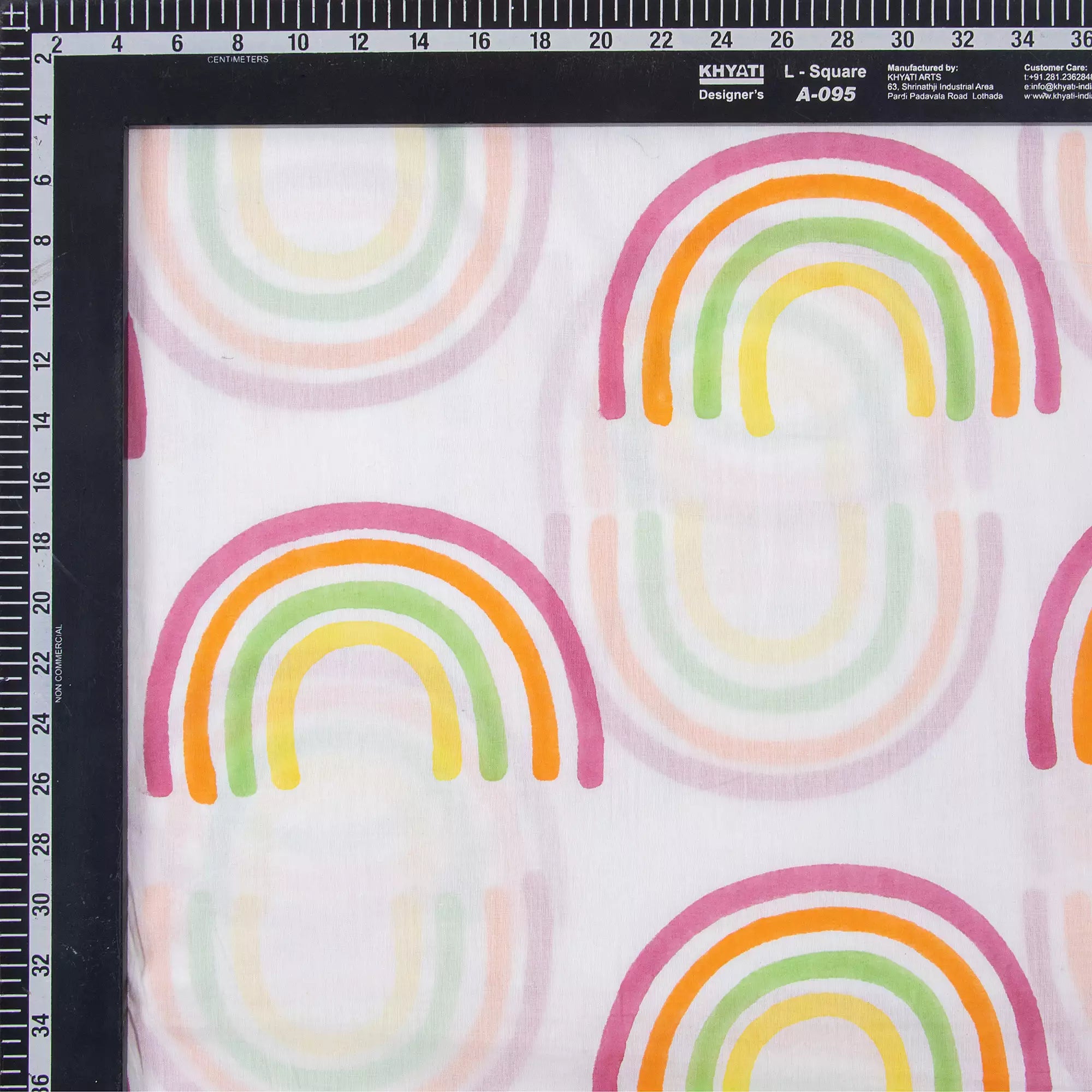 Rainbow Hand Block Printed Cotton Fabric