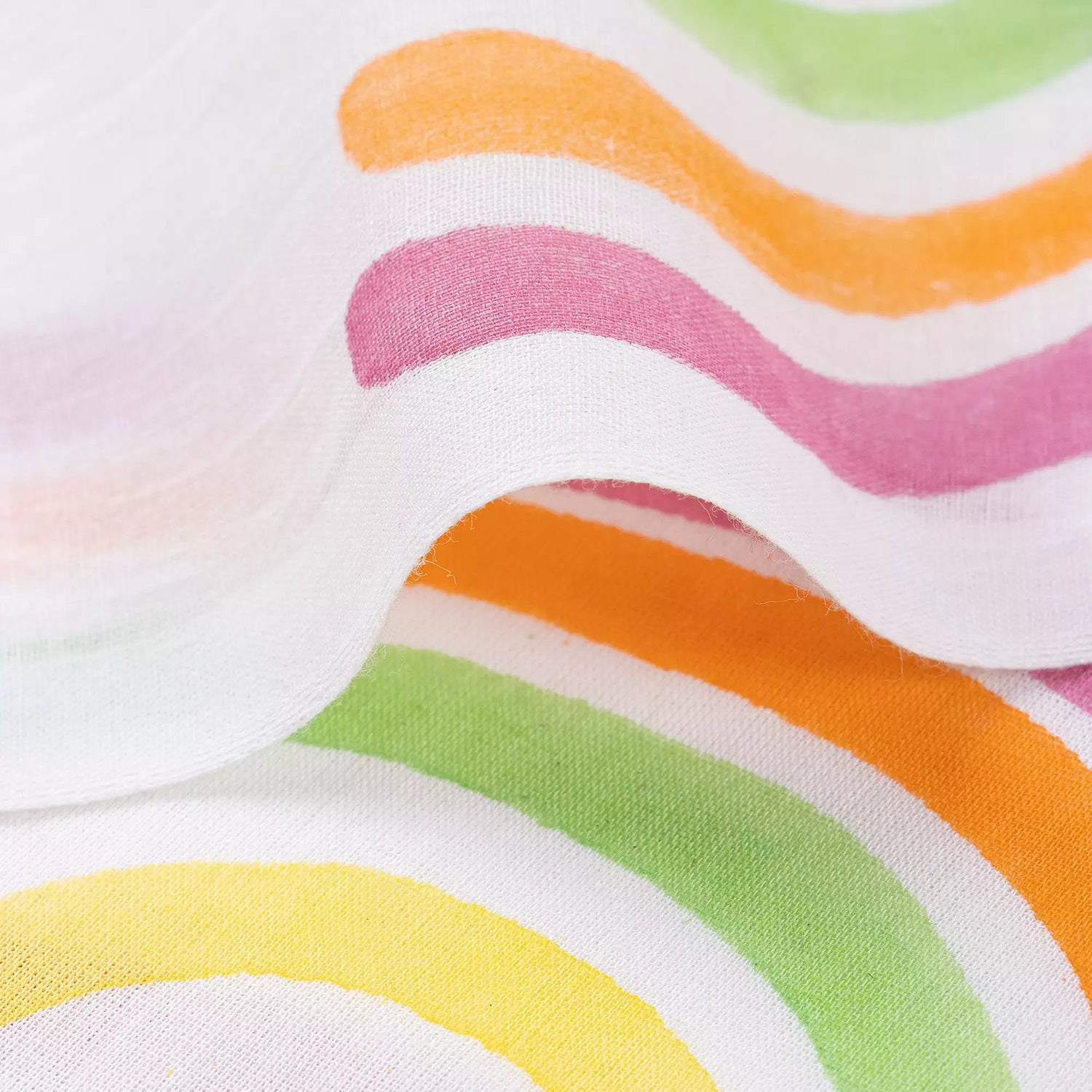 Rainbow Hand Block Printed Cotton Fabric