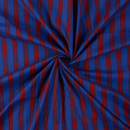 Decorative Red Stripe Hand Block Printed Fabric