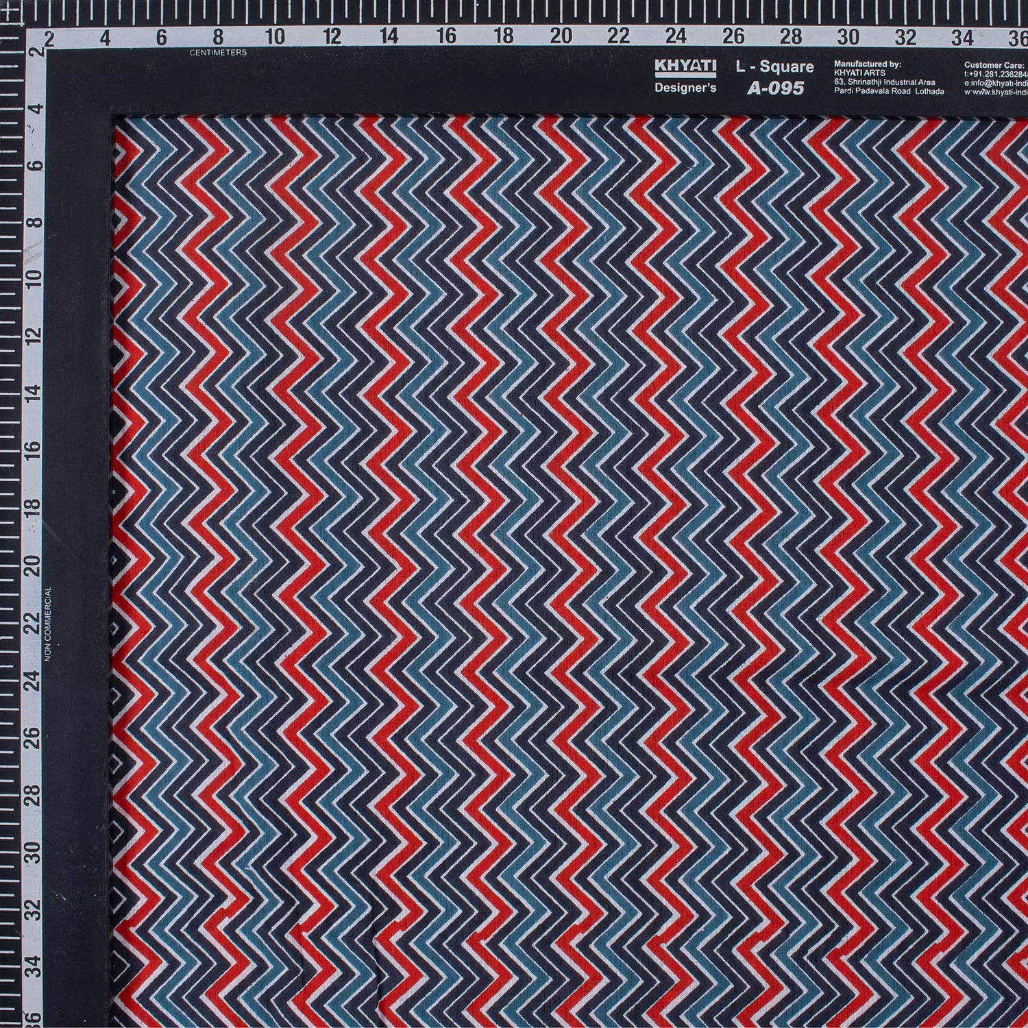 Premium Zig Zag Hand Block Printed Fabric for Clothing