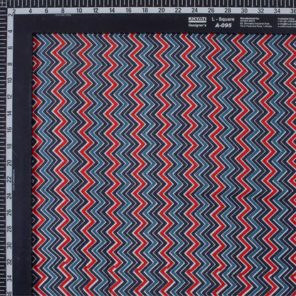 Premium Zig Zag Hand Block Printed Fabric for Clothing