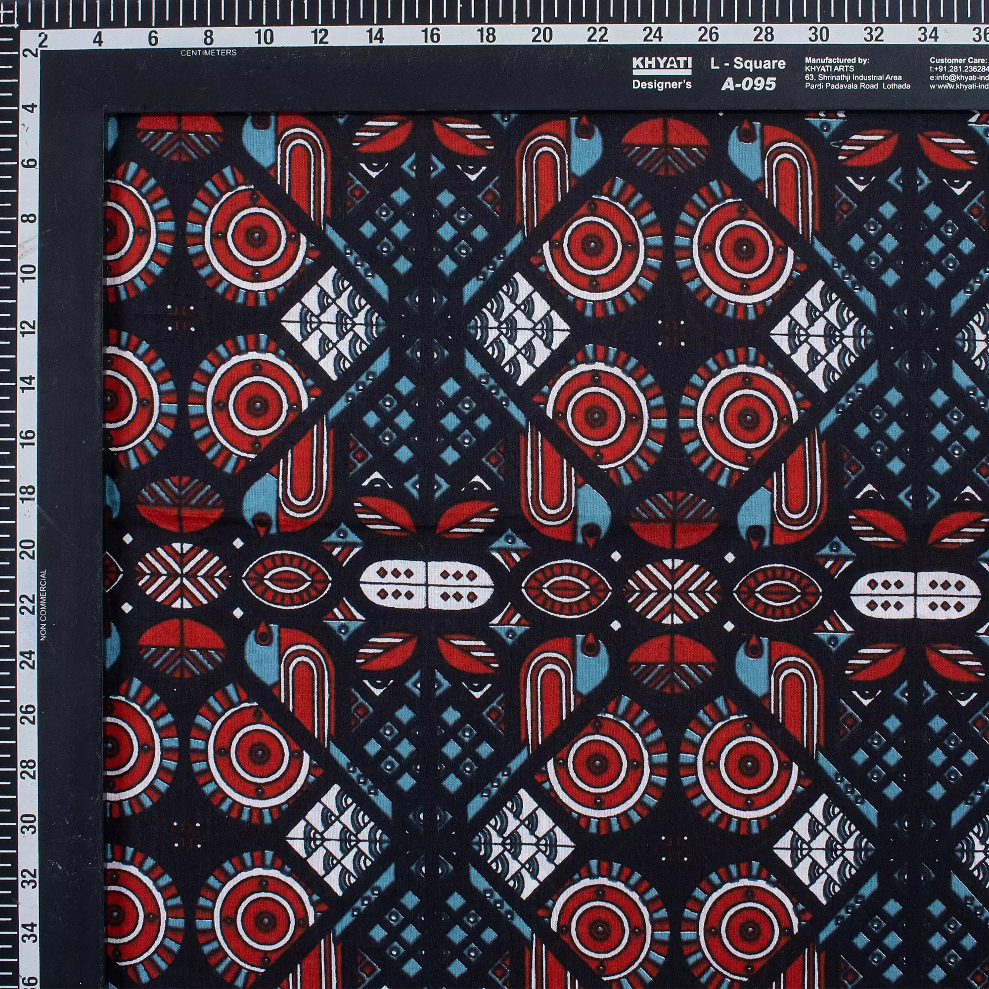 Geometric Hand Block Printed Fabric Online