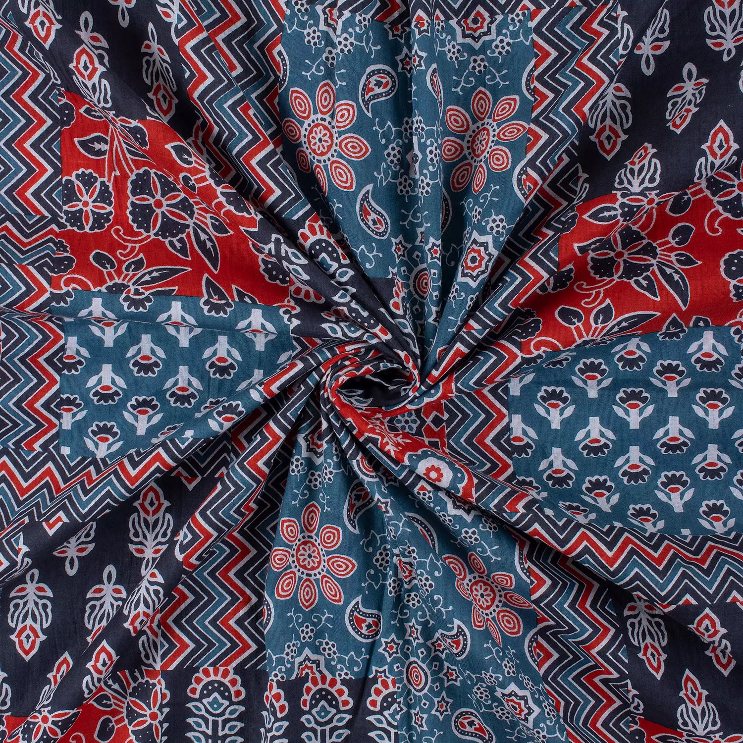 Patchwork Hand Block Printed Cotton Fabric