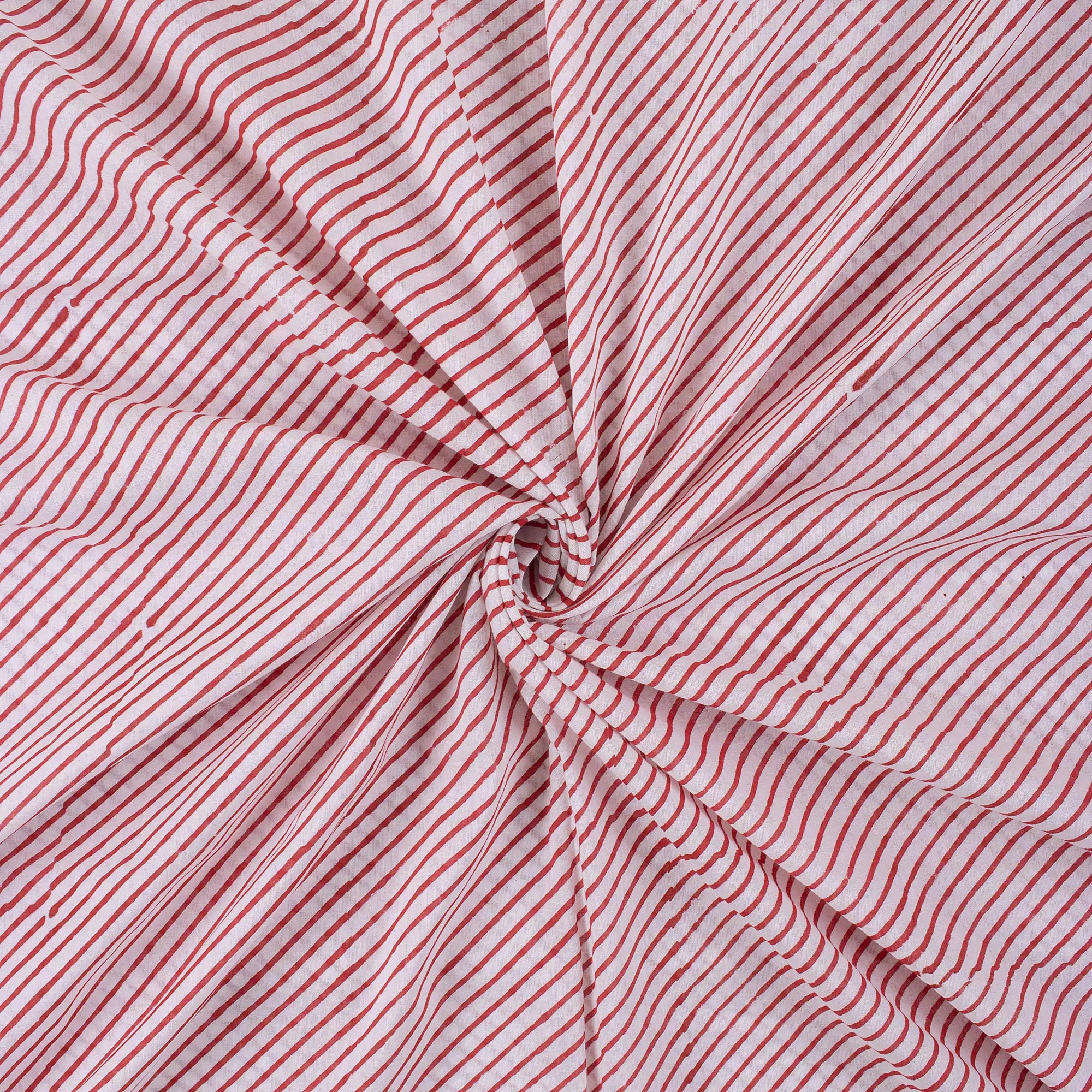 Best Indian Red Stripe Hand Block Printed for Clothing