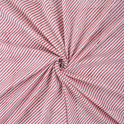 Best Indian Red Stripe Hand Block Printed for Clothing
