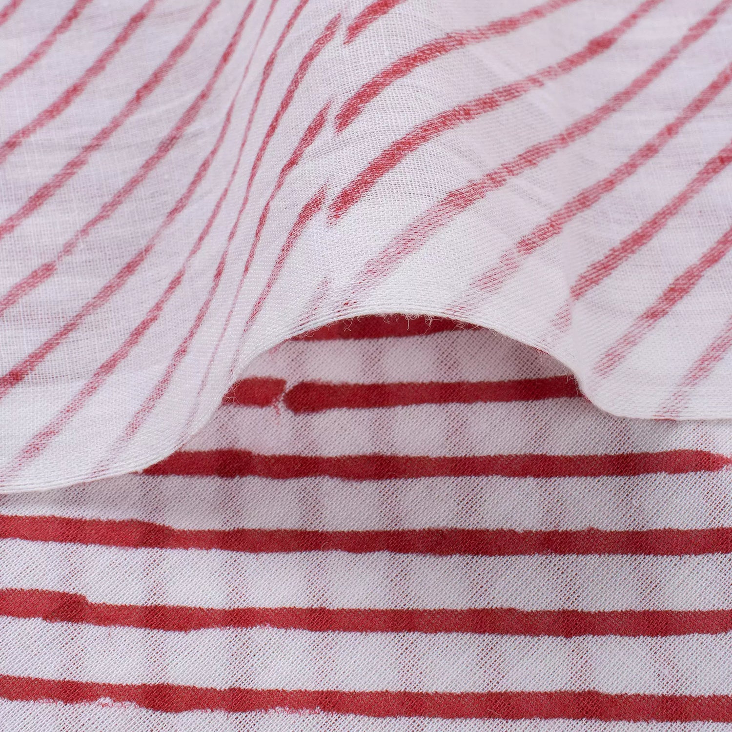 Best Indian Red Stripe Hand Block Printed for Clothing
