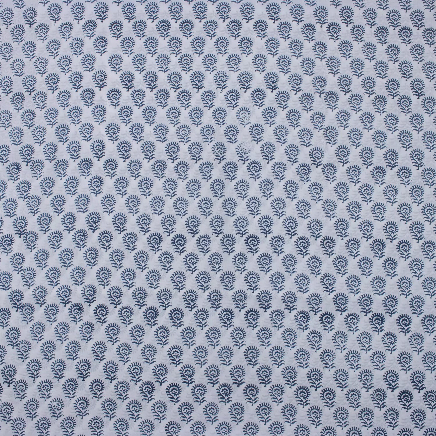 Blue Floral Hand Block Printed Cotton for Dress