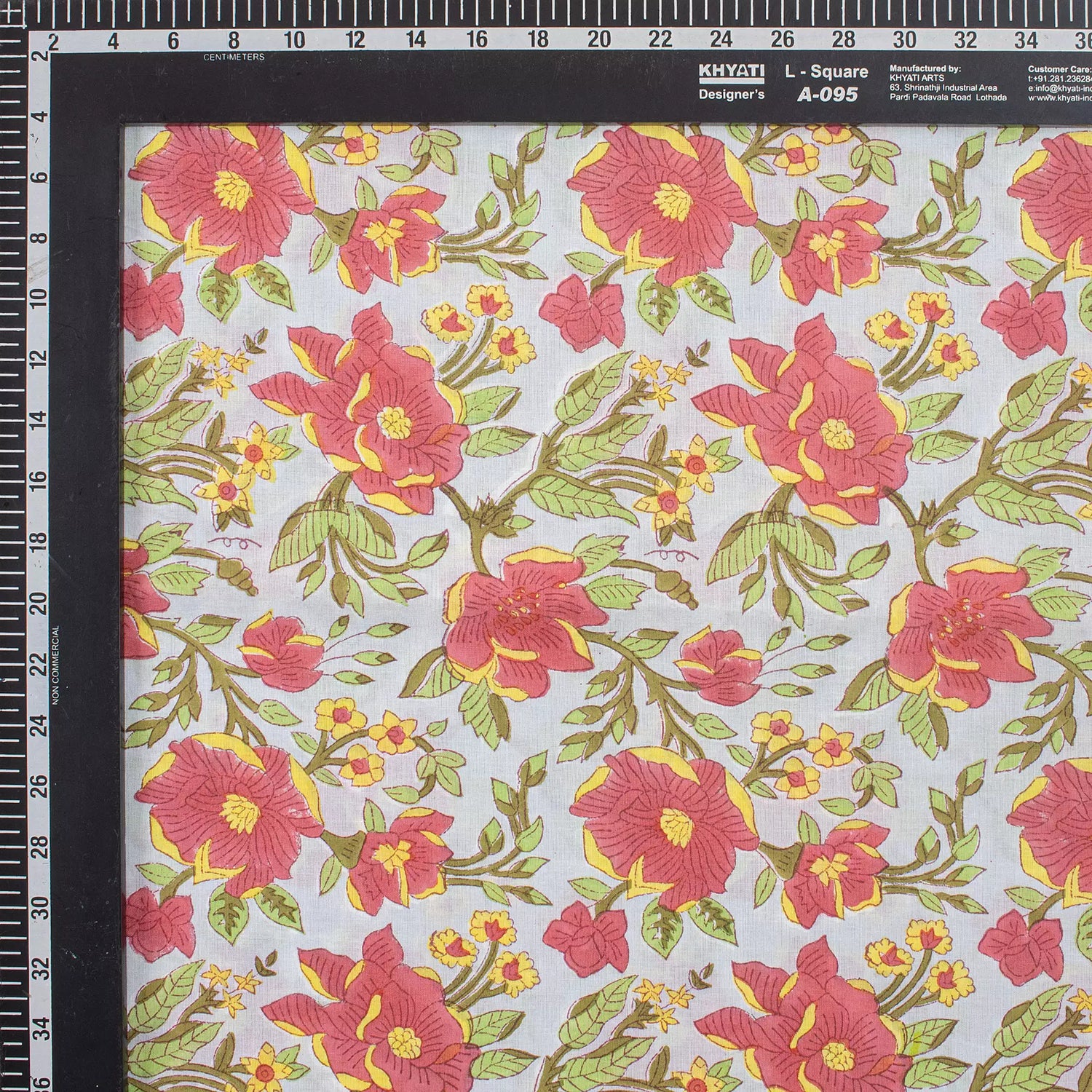 Multicolor Floral Hand Block Printed Fabric for Women