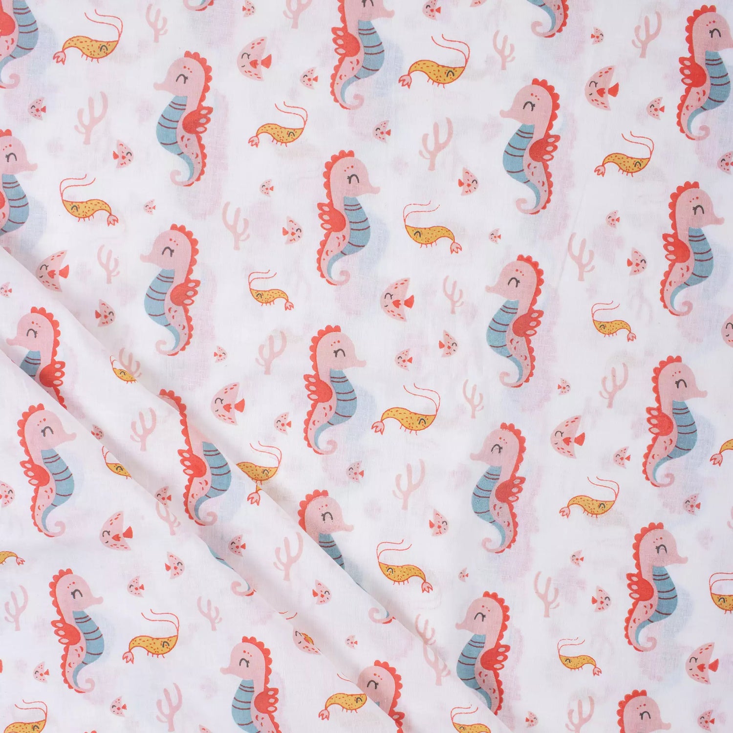 Animal Hand Block Printed Cotton Fabric by the Yard