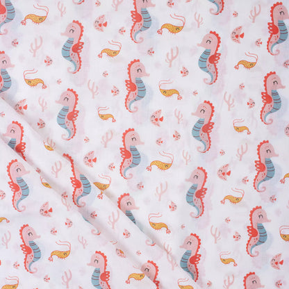 Animal Hand Block Printed Cotton Fabric by the Yard