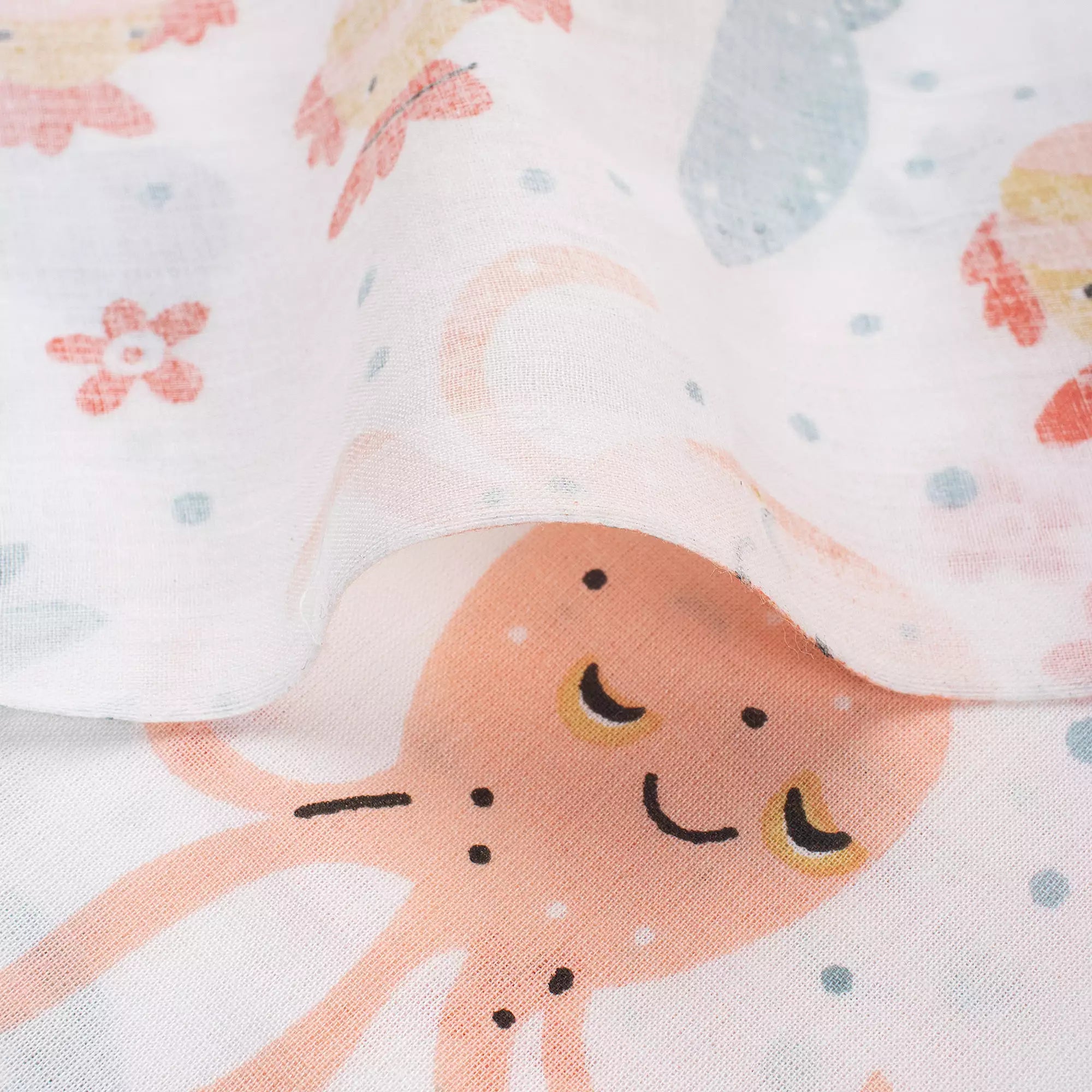 Fish Hand Block Printed Organic Cotton Fabric