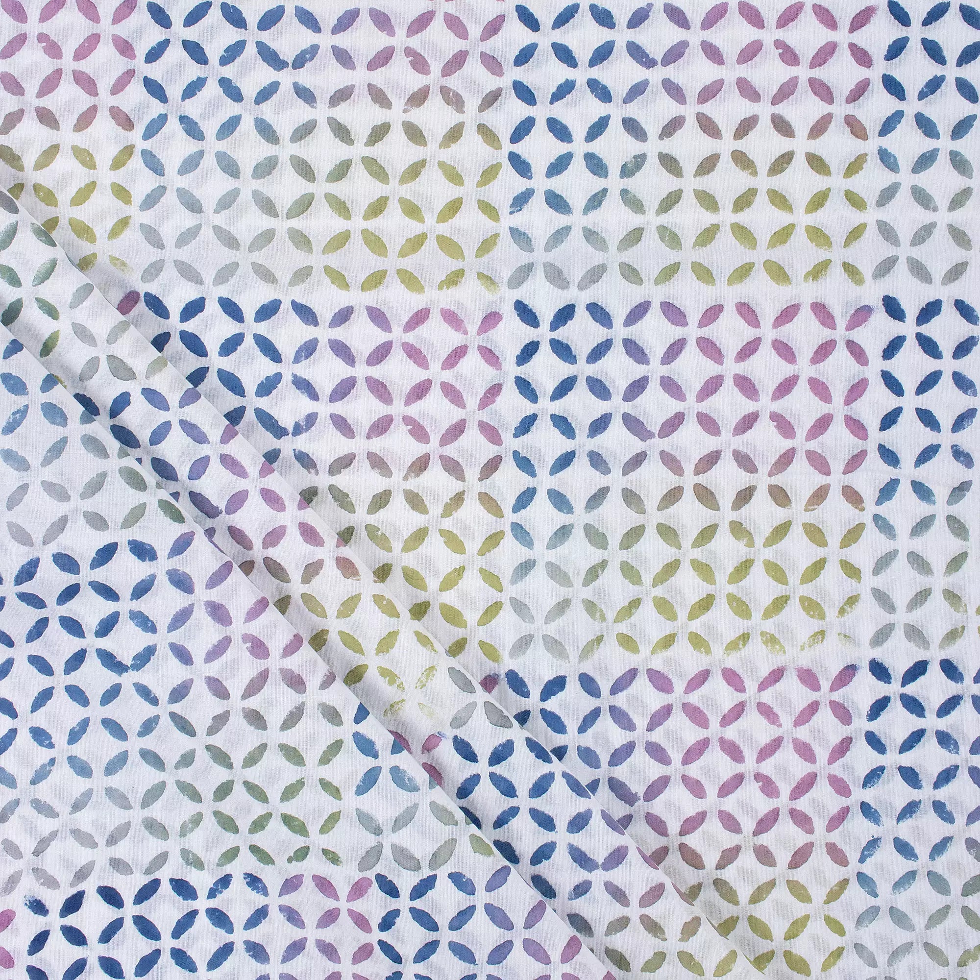 Geometric Hand Block Printed Fabric for Dress