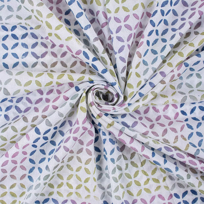 Geometric Hand Block Printed Fabric for Dress