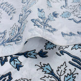 Blue Floral Printed Organic Cotton Running Fabric