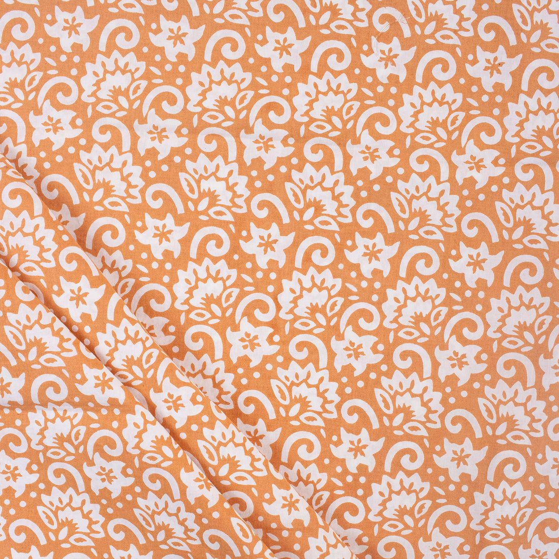 Mustard Yellow Hand Printed Organic Fabric Online