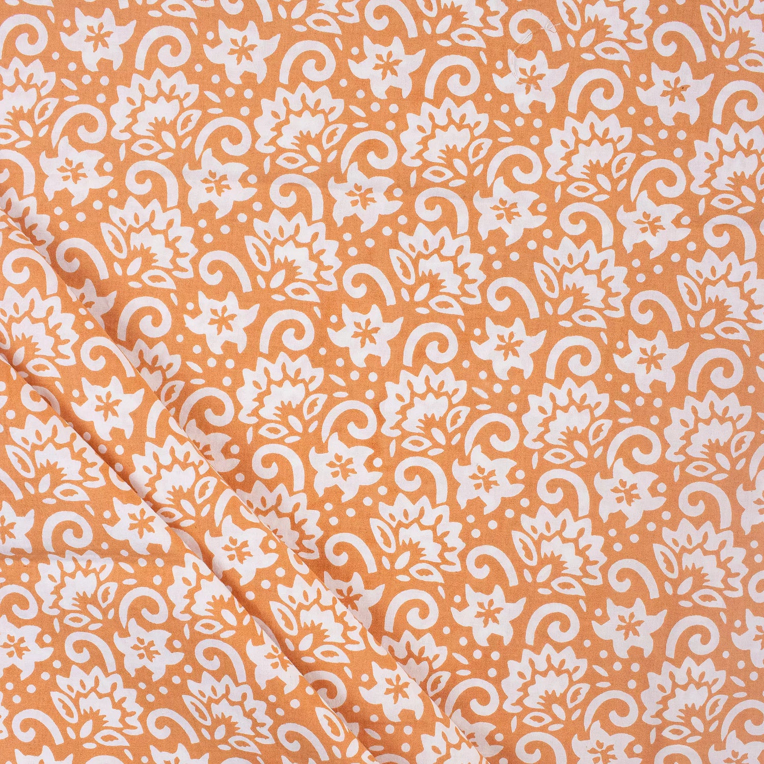 Mustard Yellow Hand Printed Organic Fabric Online