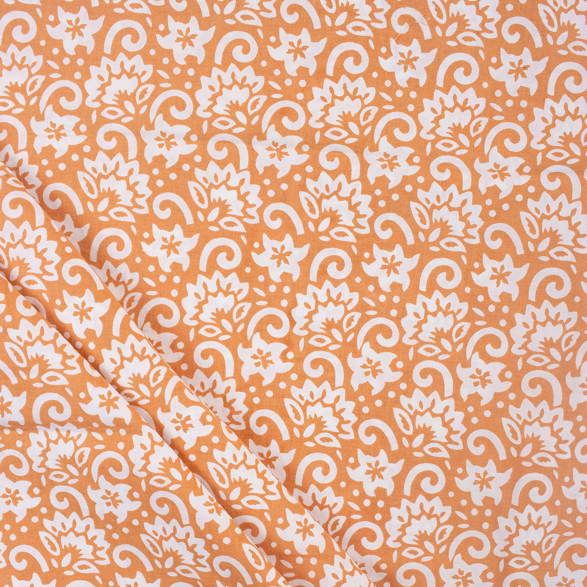 Mustard Yellow Hand Printed Organic Fabric Online